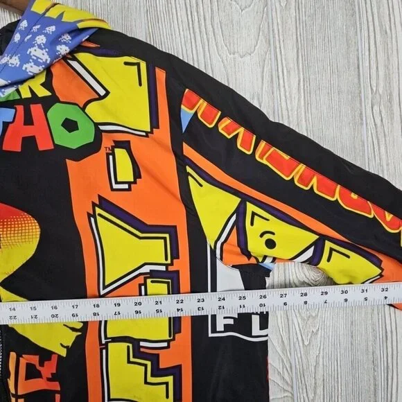BornFly Jacket Men's 2X Multicolor Gaming All Over‎ Logo Parody Streetwear Zip